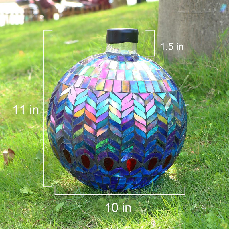 Bungalow Rose Outdoor Gazing Ball Waterproof Mosaic Decorated
